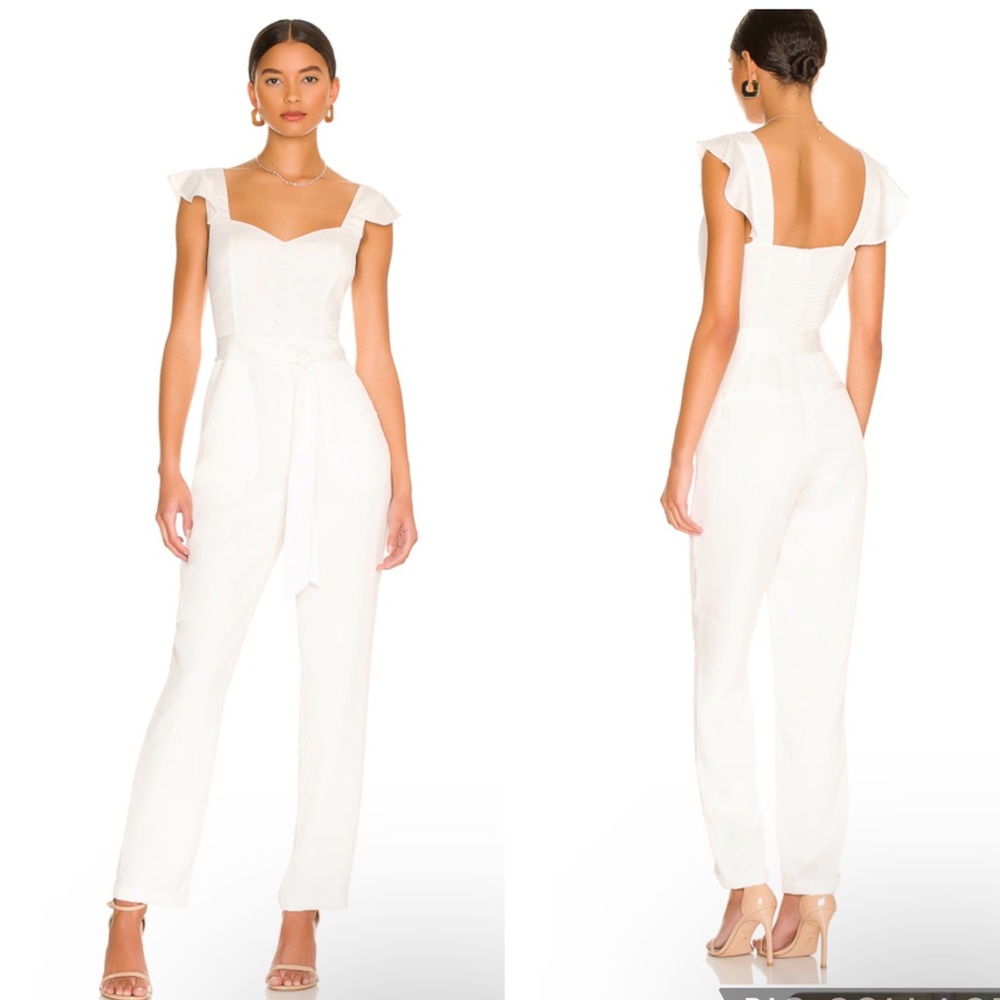 (2/$20) More To Come Gloria Flutter Jumpsuit in White Size XL